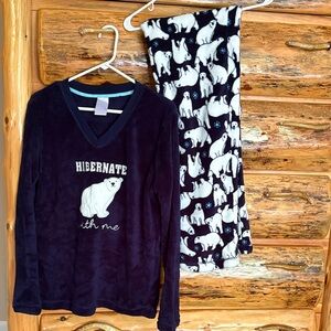 Secret Treasures Navy and White Polar Bear Pajama Set